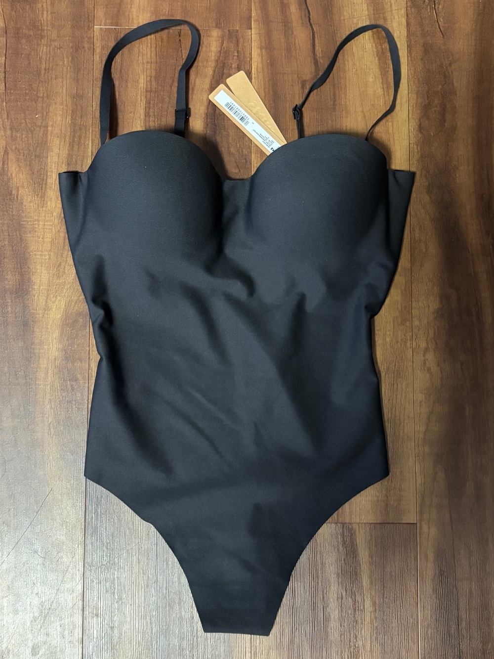 SKIMS Black Molded One-Piece Shapewear Bodysuit